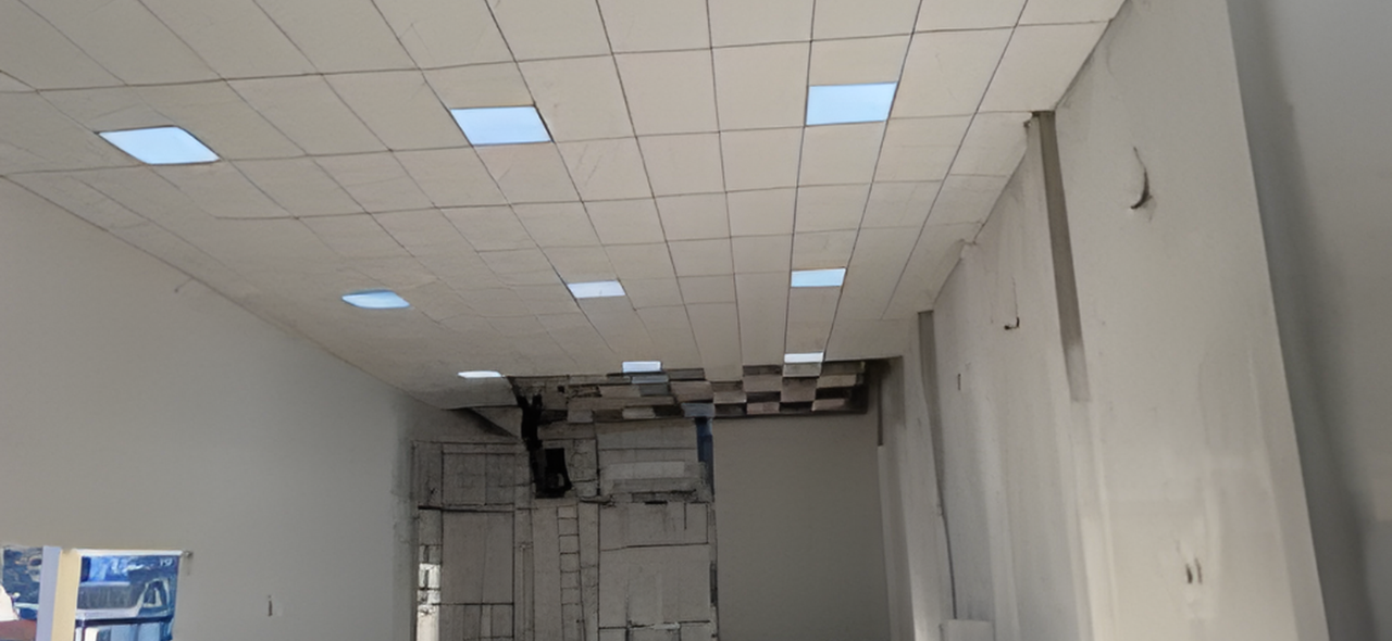 Forro de isopor instalado em sala comercial